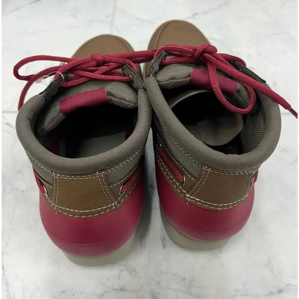 CROCS Beach Line Boat Chukka in Hazelnut / Brick Red Size 10
